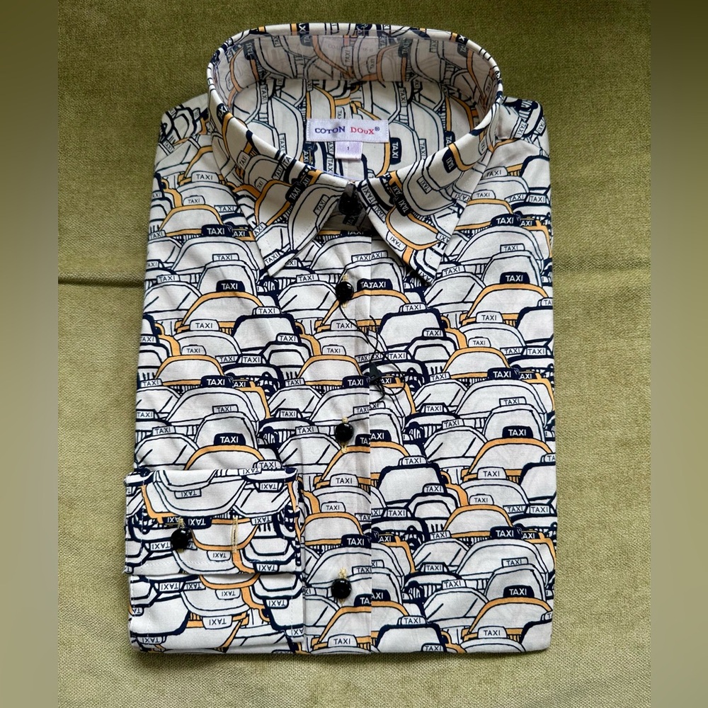 Coton Doux NYC Cab Print Shirt 🚕🇫🇷
